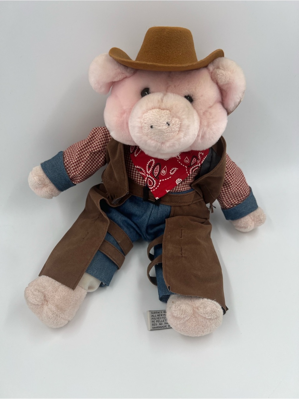 Aurora Hammy the Cowboy Pig Stuffed Plush Toy Stuffed Animal With Tags 14”